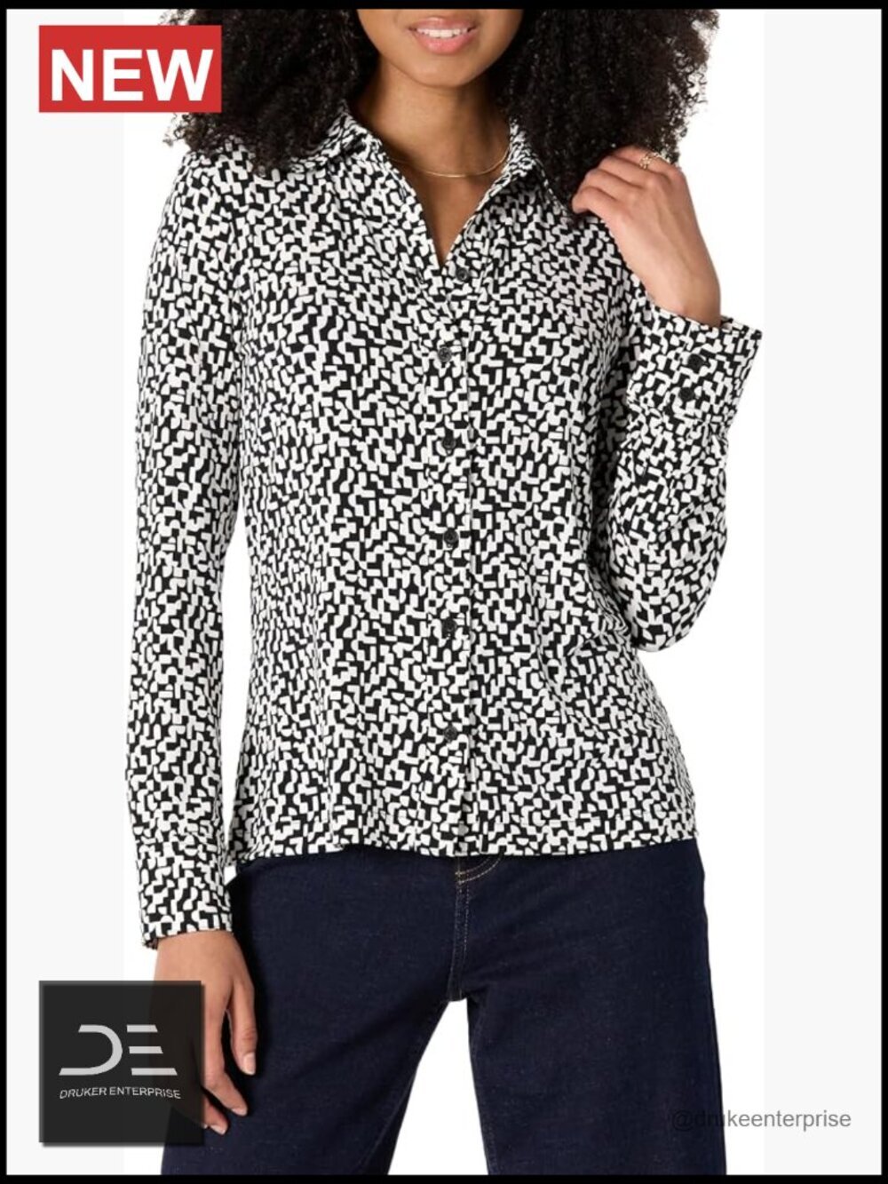 Matte Jersey Button-Down Shirt, Regular Fit, Long Sleeve